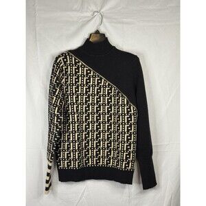 Women’s Beige Knit Sweater Pullover Long Sleeve Zipper Casual Fall Winter Small